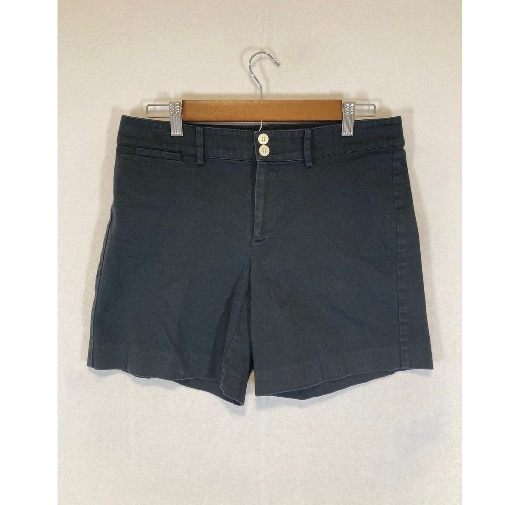 Preppy Chaps Womens Size 6 Black Cotton Blend‎ Double Button Chino Shorts